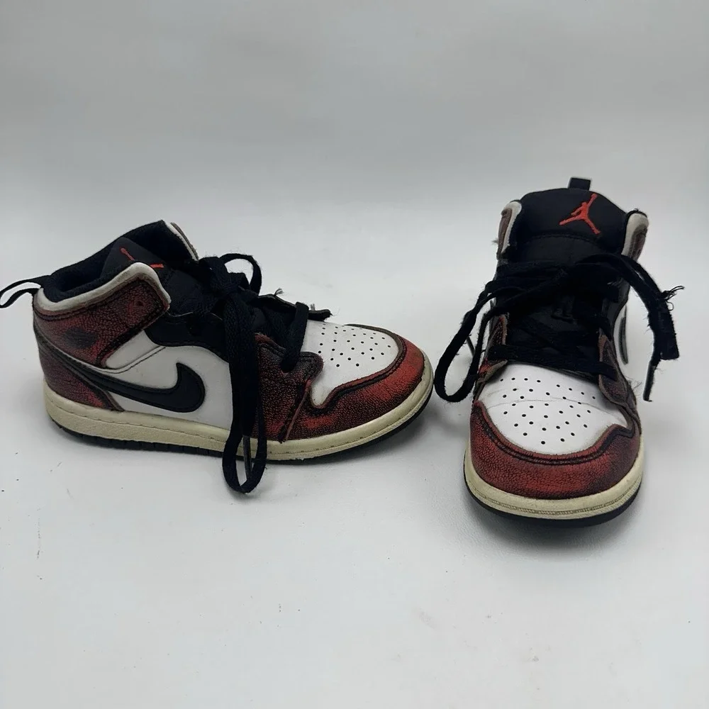 Nike Air Jordan 1 Mid SE‎ TD Wear Away Infrared 23 Sneakers Size 10C FB0566-006